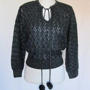 New Women’s Moda International Long Sleeves Dark Grey sweater size S